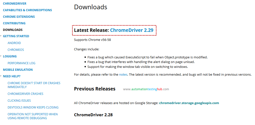 selenium chromedriver download