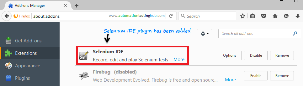 selenium ide plugin for firefox 3.6.28